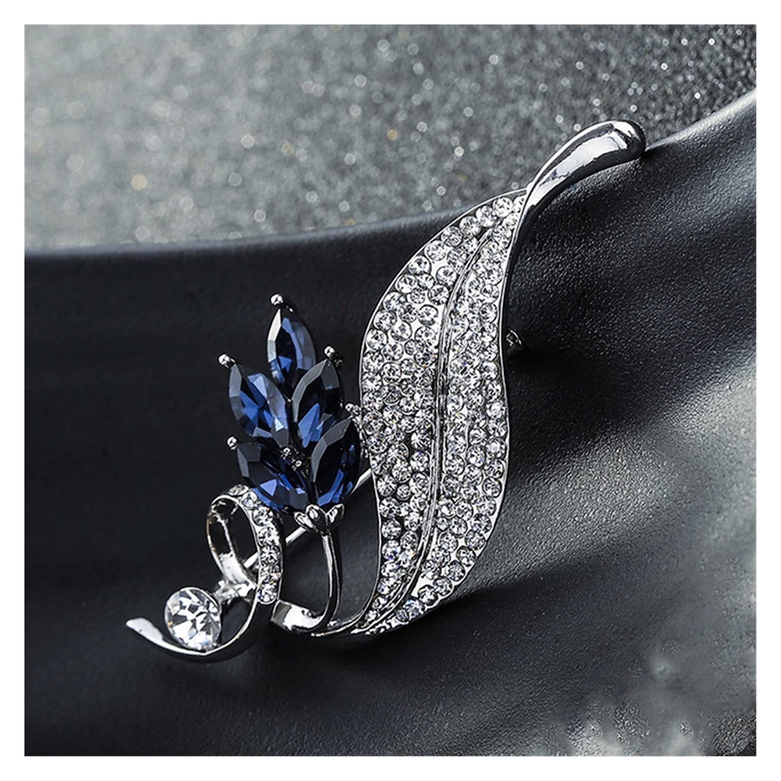 WXKAGF Spilla Femminile Blu Bianca con zirconi Spille per Gioielli in Oro Color Argento per Le Donne Accessori per Cappotti con Spille a Fiori Carini