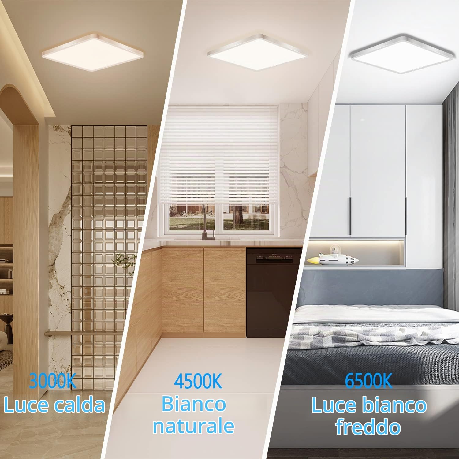 Ouyulong Plafoniera Led soffitto Dimmerabile 30cm, 36W Plafoniera Led Con Telecomando,Controllo temperatura Colore 3000-6500K,Luminosità Regolabile10%-100%, Funzione Timer, per Soggiorno,Bagno