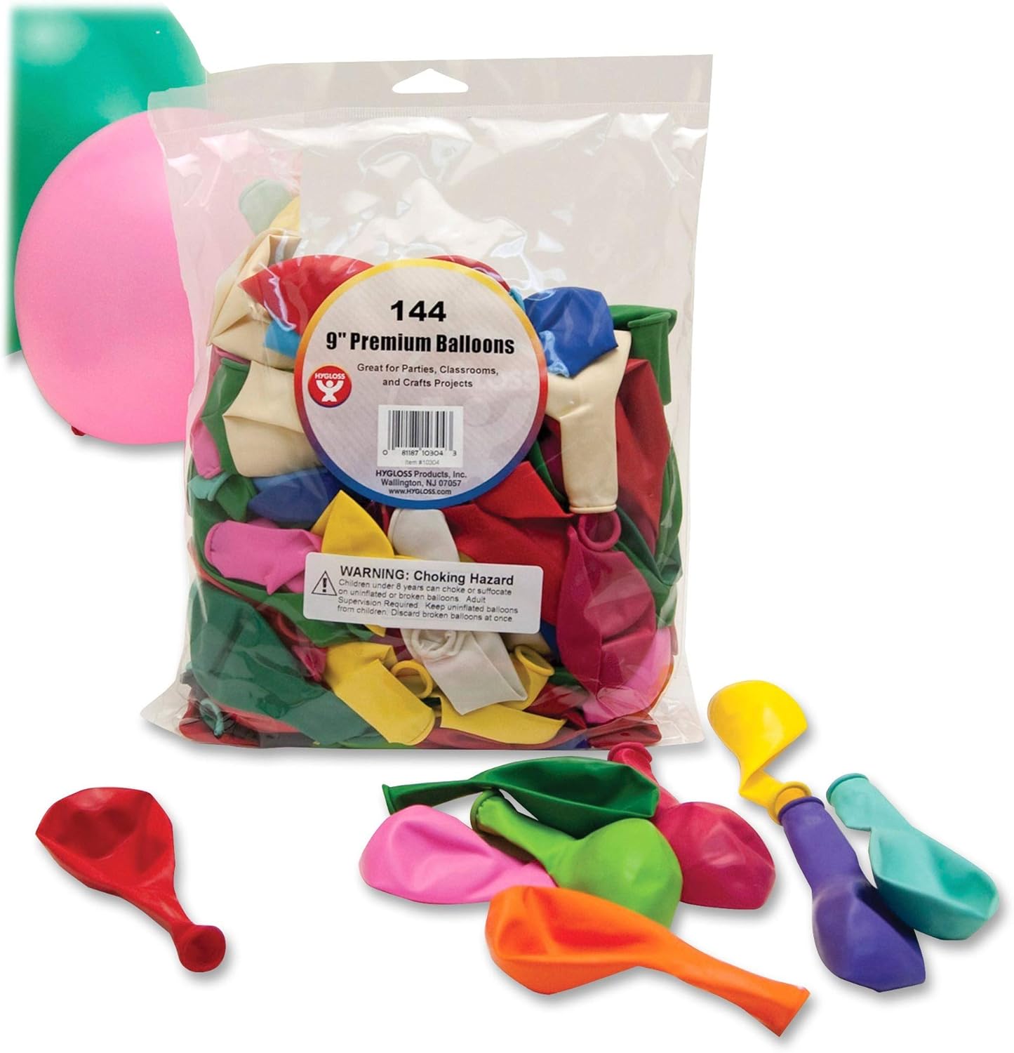 Hygloss Products Party Latex Balloons - Decorations for Birthdays, Parties, Special Events, Holidays and More - Assorted Colors, 7” - Jumbo Pack of 144