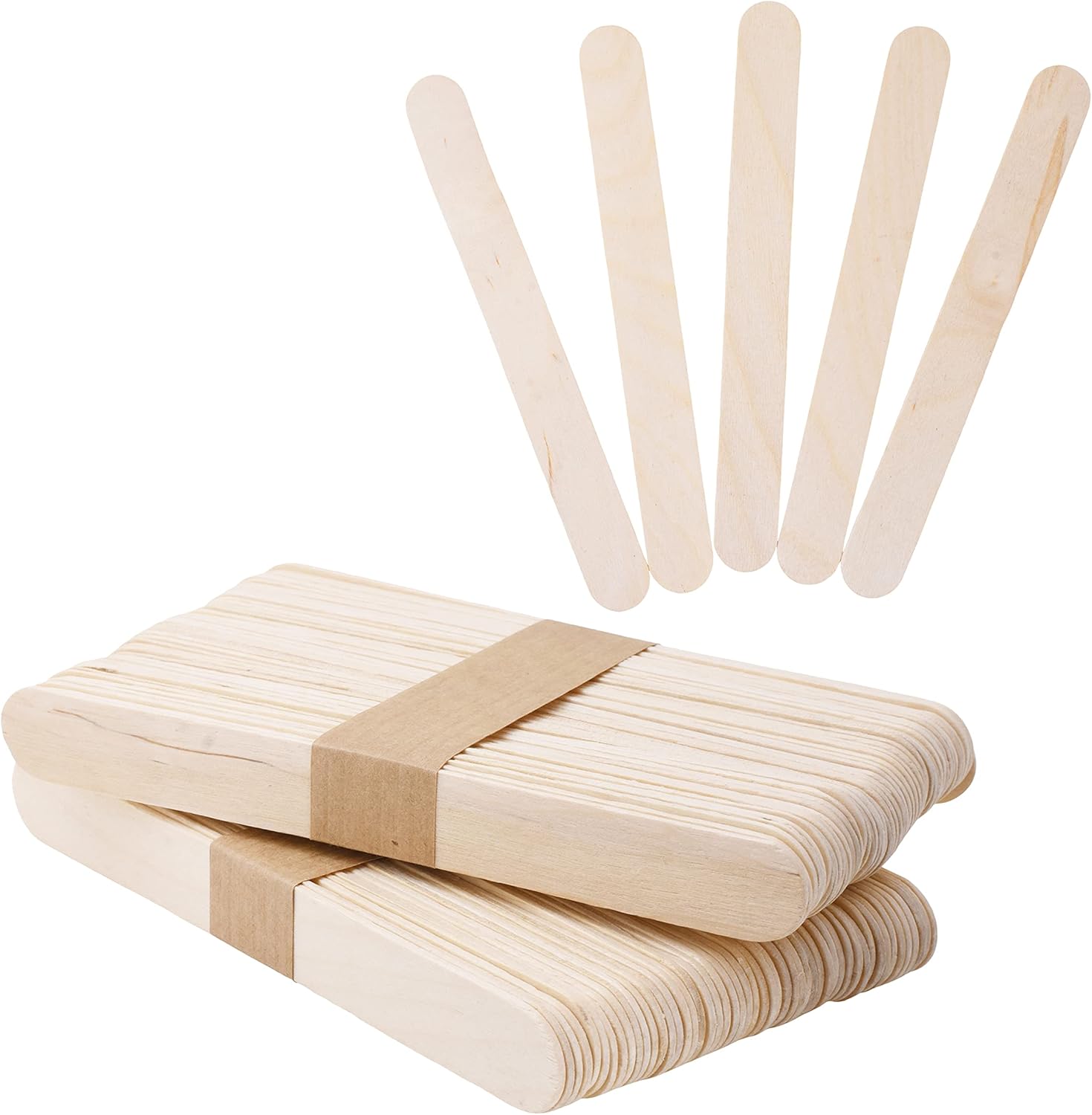 Mandala Crafts Jumbo Unprocessed Wooden Sticks for Adult Crafts – 1000 PCs Bulk 6 Inch Adult Craft Sticks for Waxing and Candle Making