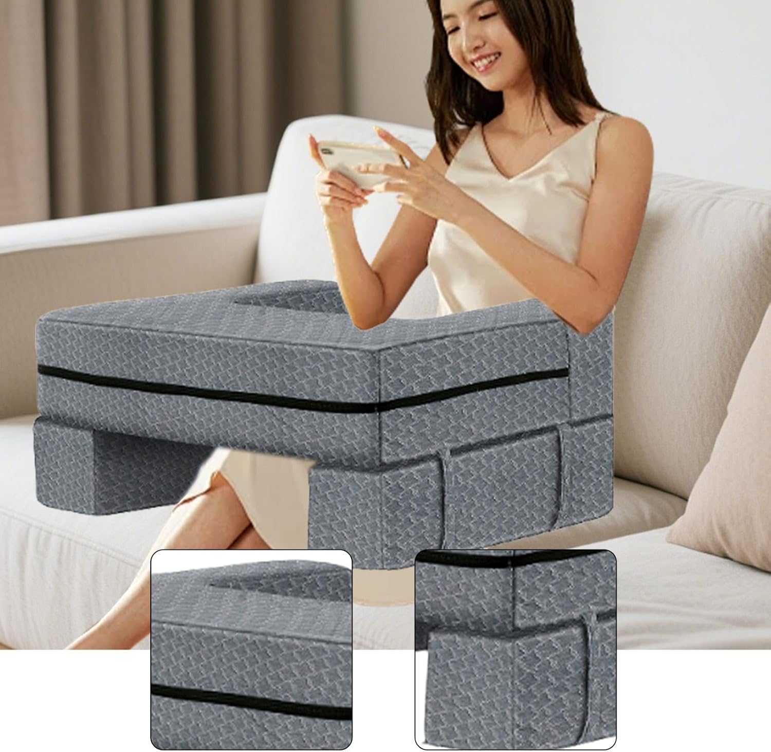 Leefasy 読書用枕 膝掛け用枕 アームレスト 低反発素材 寮で仕事やゲーム、ベッドでの座り作業に最適 Amazon.co.jp: Azamia  膝上 テーブル 肘置き クッション ベッド用読書枕 折りたたみ式 膝用ゲーム枕 小柄な大人 パソコン 膝上 アームレストクッション 高反発素材の ... 読書用クッション、ノートパソコンラップデスク、ゲームプレイ用アームレストサポート、寮やオフィスでの使用に最適