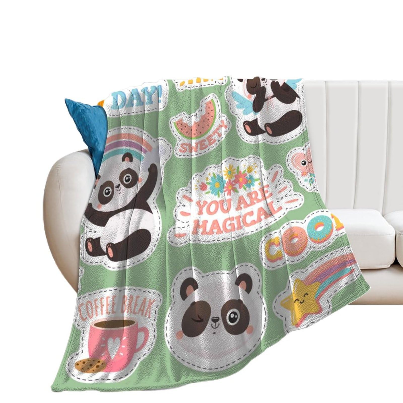 Plaid panda en flanelle douce de 130x150cm, une idée cadeau idéale