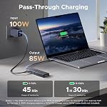 UGREEN Revodok Pro USB C Hub 6-in-1, DP 4K60Hz, 85W Charge pour Adaptateur Multiport pour Ordinateur portable 2 USB A&C 3.2 10Gbps, Compatible avec MacBook Neo/Air/Pro, IPad Pro,Puzzle, Rog Ally