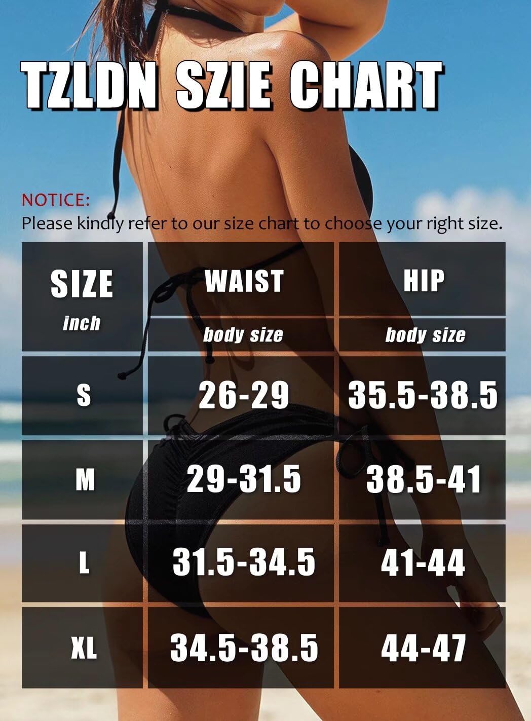 TZLDN Bikini Bottoms for Women Sexy Cheeky Side Tie Scrunch Butt Brazilian String Swimsuit Bathing Suit Bottoms - Image 6