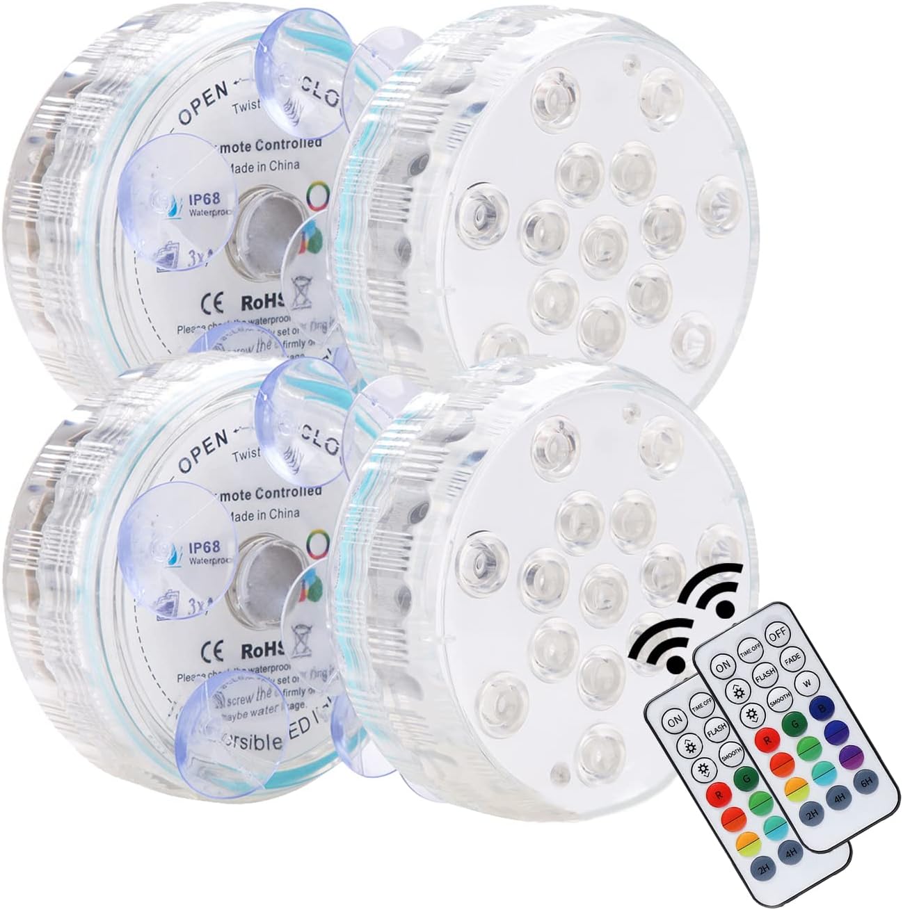 REDGO Submersible LED Lights, Hot Tub Lights 16 Colors & 15 LED Ponds