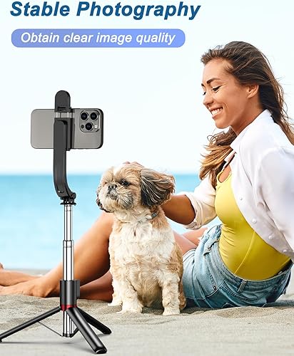 Miniatura 7 de Trípode de teléfono de 55 pulgadas y palo para selfie, soporte para teléfono celular con control remoto inalámbrico, soporte para teléfono con luz