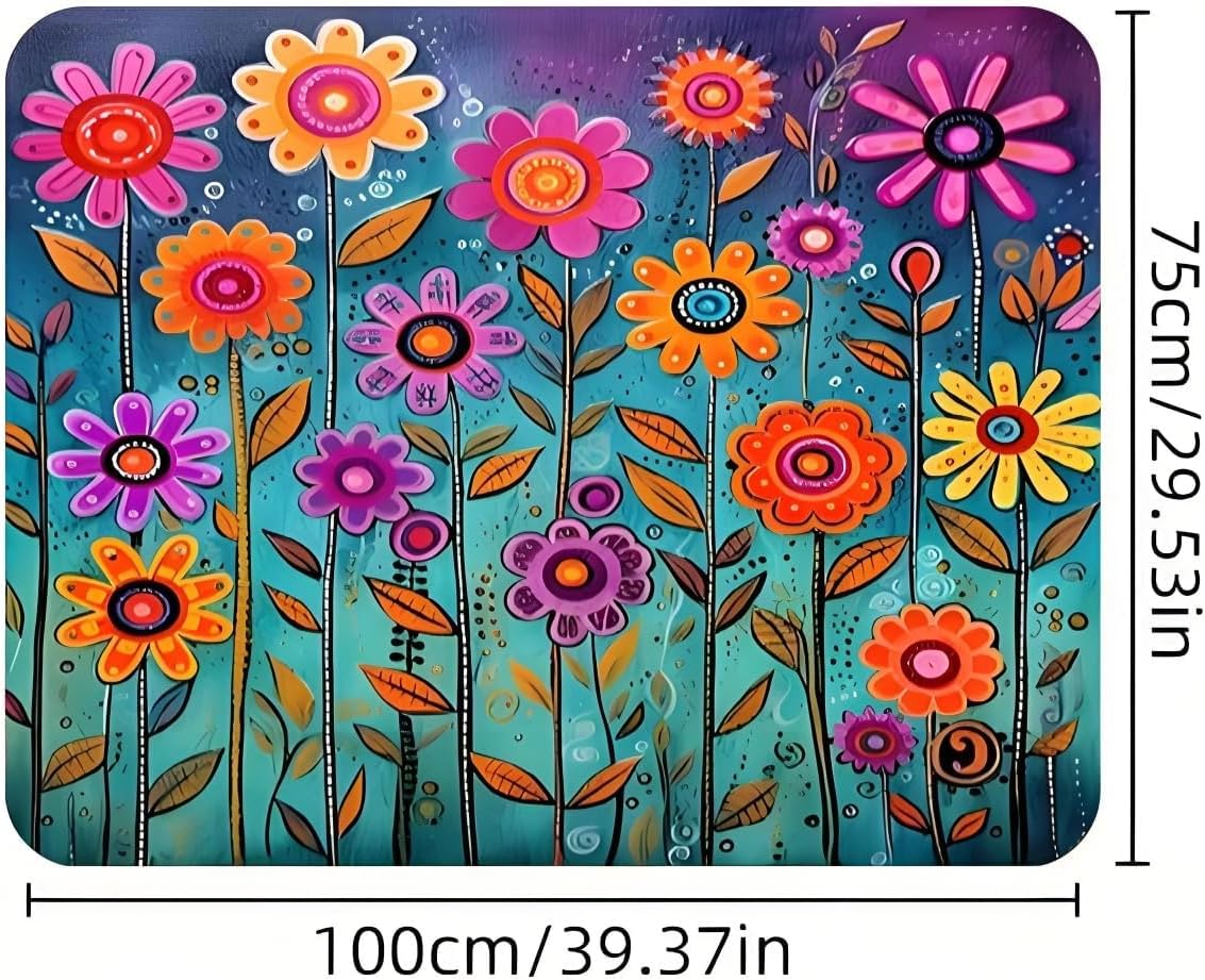 Universal Car Trunk Mat, All Weather Trunk Protection Cargo Liner, Stylish Vehicle Interior Accessories, Durable Cargo Mat Rear Trunk Line Suitable for Most Car (Purple Flowers, 29" x 39")