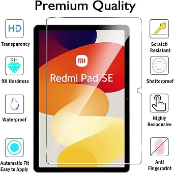 Fitudoos [ 2 Pezzi Panzerglas Schutzfolie für Xiaomi Redmi Pad SE & Xiaomi Redmi Pad 2 11 Zoll9H Härte glasklare DisplayschutzfolieAnti-Fingerprintentspiegelt Kratzfest.