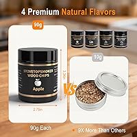 Vista 3 de BORUIT Virutas de madera para ahumar – 4 sabores de manzana, cereza, nuez y roble – Virutas de madera natural para ahumar whisky, bourbon, bebidas