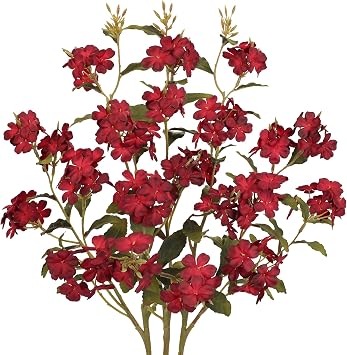 Briful Fall Artificial Hydrangea Stems, Fall 33.5 Florals Silk Flowers, Set of 3 Burgundy Branches, Fall Decorations for Home,Autumn Thanksgiving Decor