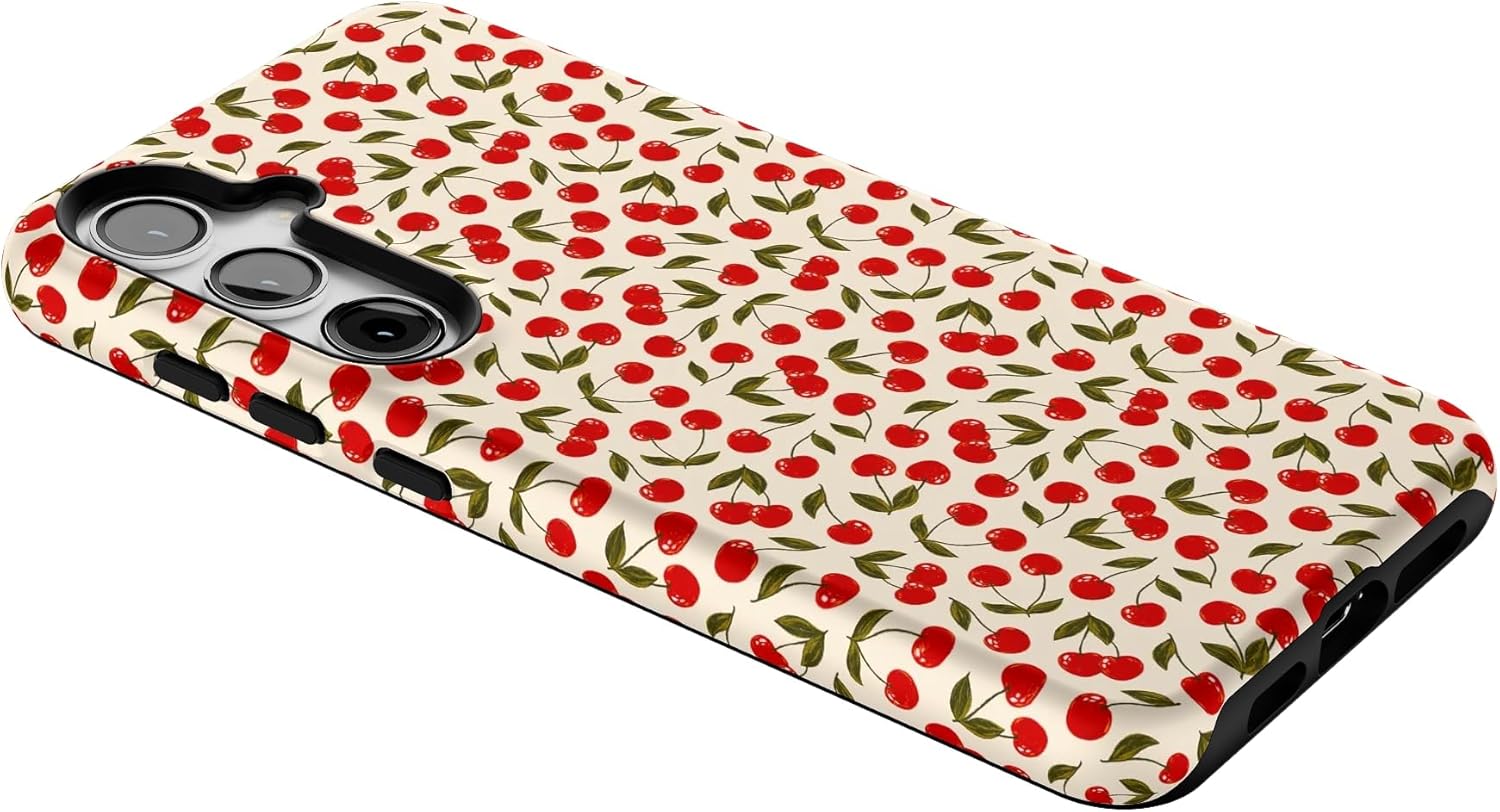 Casely Galaxy S24 Plus Case | Cherry on Top | Red Cherries | Essential Slim Dual-Layer Protective Design