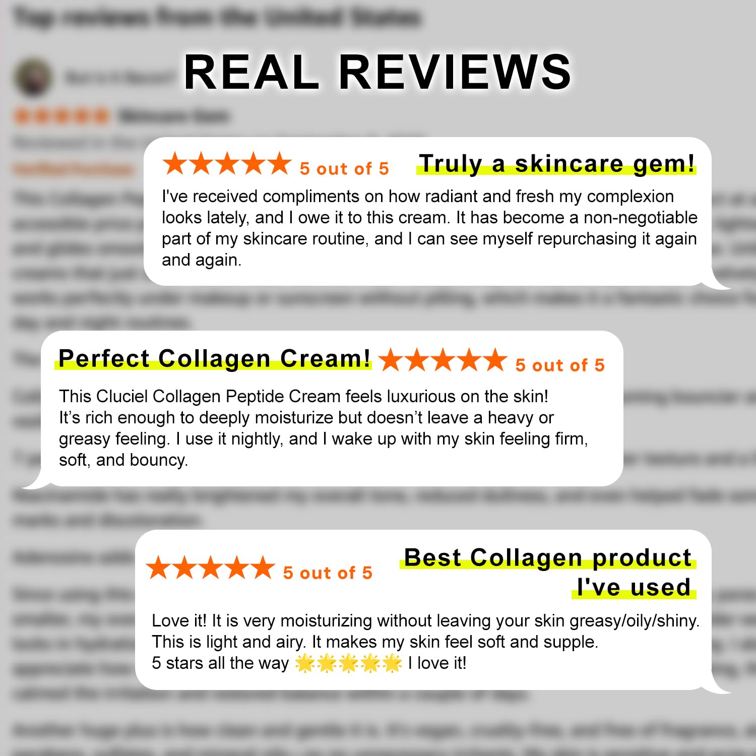 cluciel Collagen Peptide Cream I Face Moisturizer with Collagen, 7
