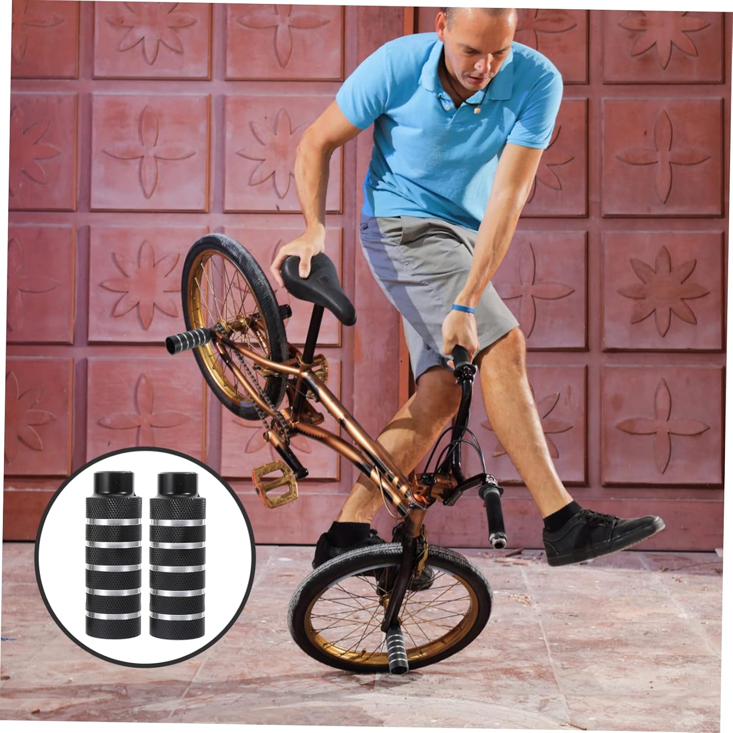 1pair Alloy Bike Pedals Pegs for Bicycles Rear Leg Cycling Pegs Easy Install Pedals