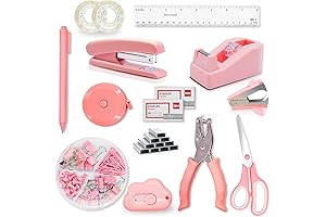 Pretty Pink Desk Set with Tape Dispenser