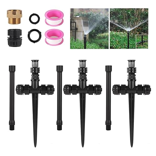 Aspersor de jardín ajustable de 0 a 360 con 9 extensiones de riego de jardín de conexión rápida (9.85 pulgadas), juego perfecto para arbustos de