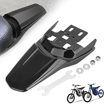 Rear Fender for Surron Light Bee X/S and Segway X160/X260, Dirt Bike Back Mud Guard Rear Seat Mudguard, Plastic Mud Flap Dust Protector Cover for Surron Segway Parts Black