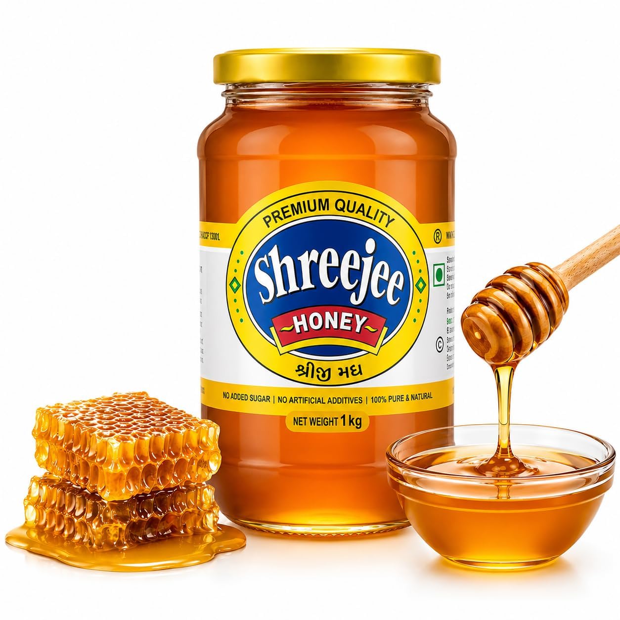 Shreejee Honey - Pure Honey,Useful for Weight Loss, Immunity Booster (1kg.)-image-5