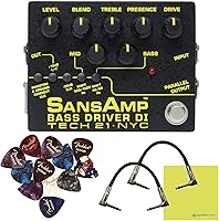 Vista 1 de Tech 21 SansAmp Bass Driver DI V2 Pedal Bundle - Caja DI, salida XLR, kit de guitarra baja, pedal de controlador, cables de conexión, púas, paño