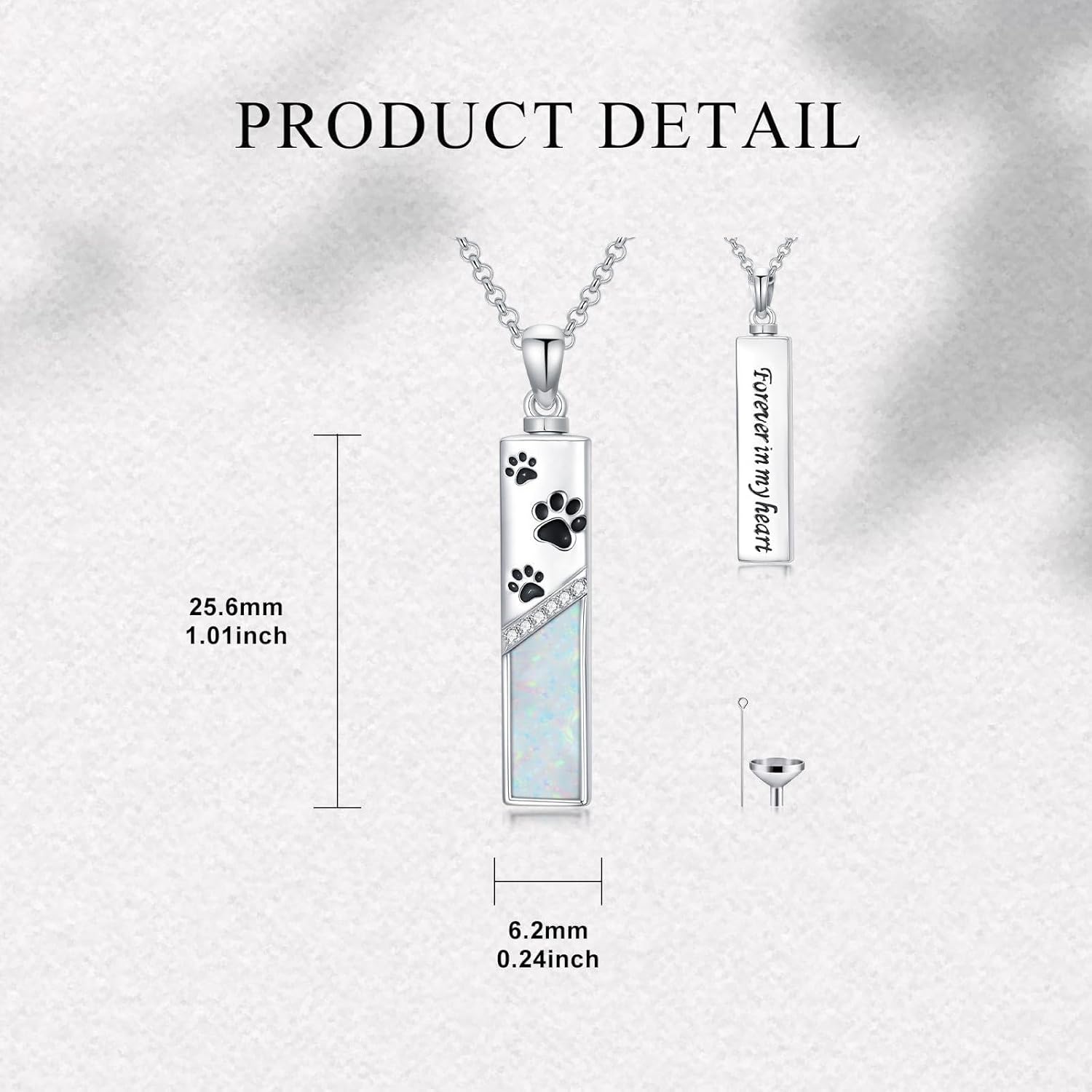 Urn Necklaces for Ashes 925 Sterling Silver Pet/Butterfly/Dragonfly/Tree of Life/Hummingbird/Cardinal/Sunflower Dog Cat Cremation Jewelry with Funnel Filler Kit for Women Human Pets - Image 5