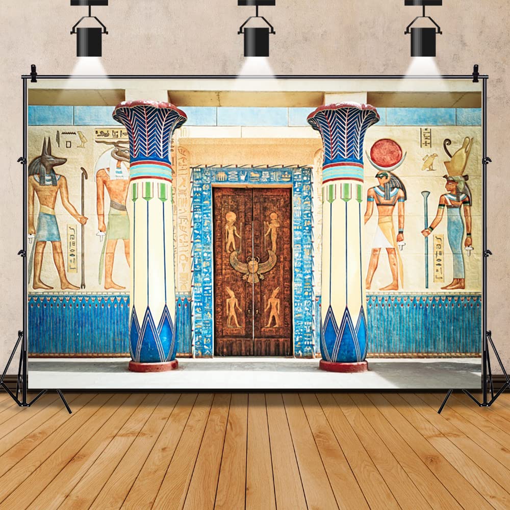 MIRRORANG 3x4,5m Antico Faraone Egizio Scultura Sfondo per la Fotografia Ramses II Tempio Statua Foto Sfondo Antica Civiltà Rovine Festa di Compleanno Viaggio Ritratto Foto Studio Oggetti di Scena