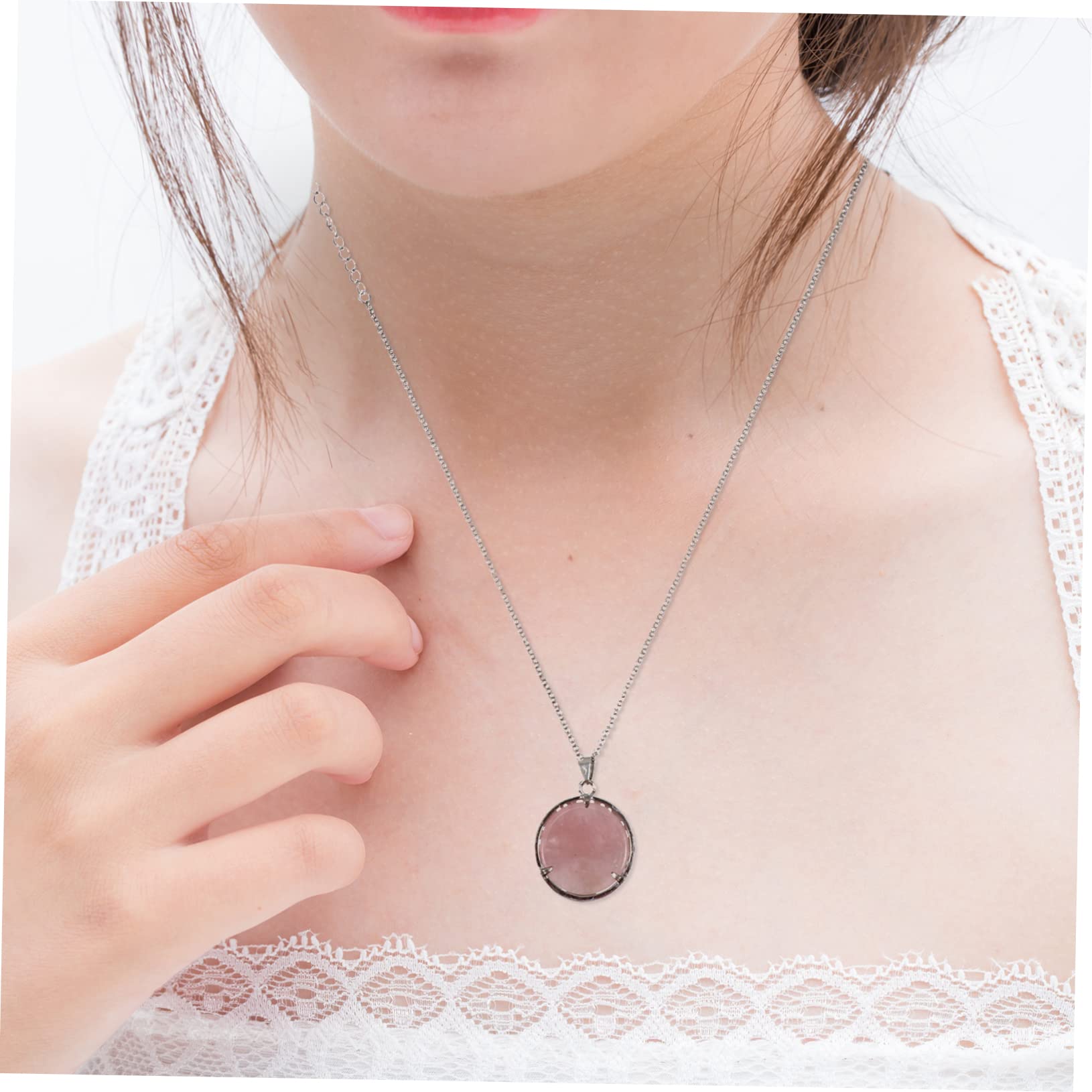 Joyería para Mujer Collar con Colgante de árbol de la Vida de Cuarzo Rosa único Elegante y cómodo Tanto para Hombres como para Mujeres