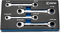 Vista 8 de Capri Tools Llave de trinquete reversible 4 en 1 con extremo de caja de 120 dientes, 5/16, 3/8, 7/16, 1/2 pulgadas, SAE