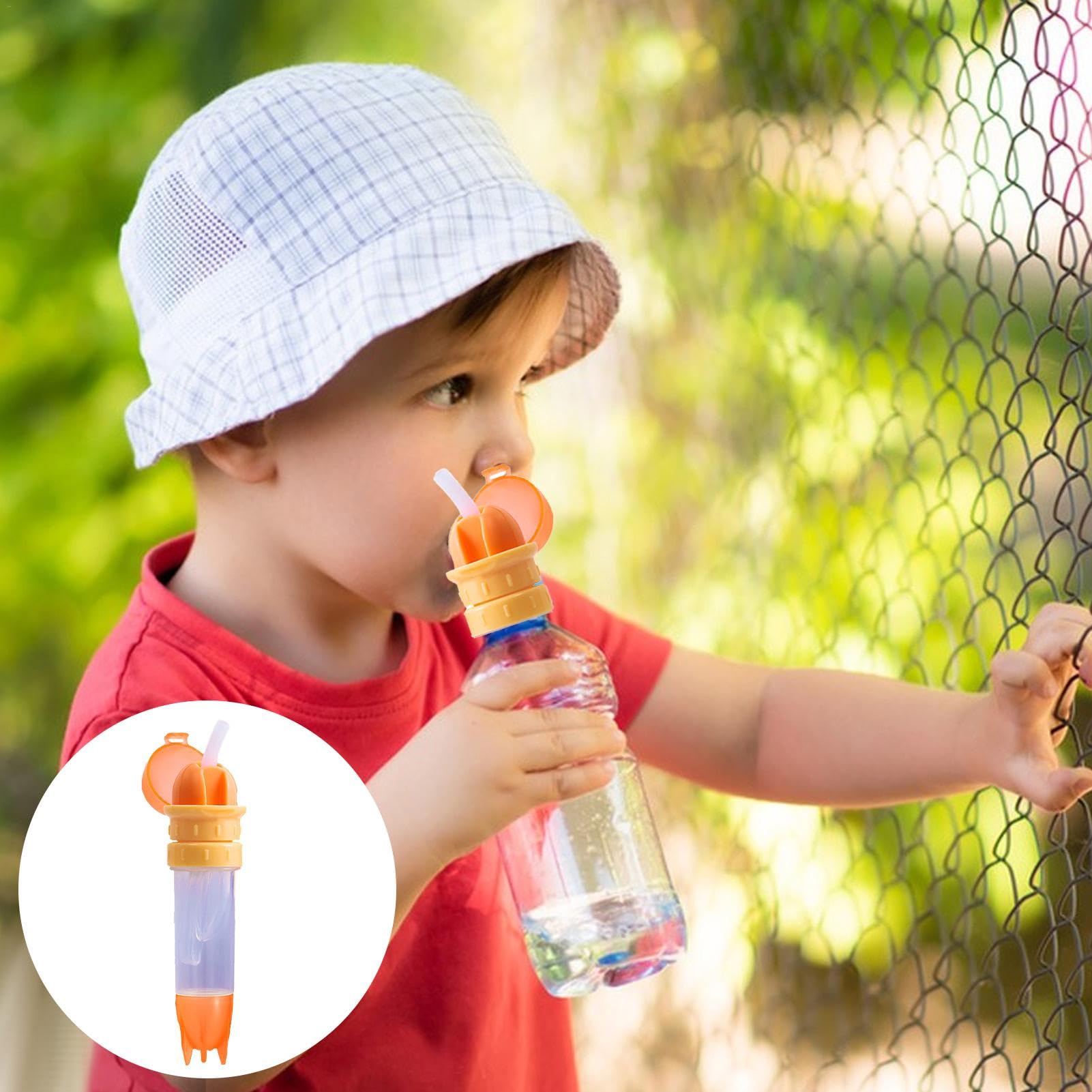 Verseur En Silicone Avec Paille Et Couvercle - Adaptateur Pour Bouteille D'Eau, Pour Enfants