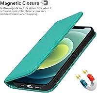 Vista 69 de iCoverCase Funda tipo cartera compatible con iPhone 13 Pro Max con ranuras para tarjetas, funda magnética de piel auténtica con bloqueo RFID, Naranja