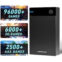 Kinhank 12TB Retro Gaming Hard Drive with 96000 Classic Games Compatible with 400 Emulators 6000 3D Games Portable