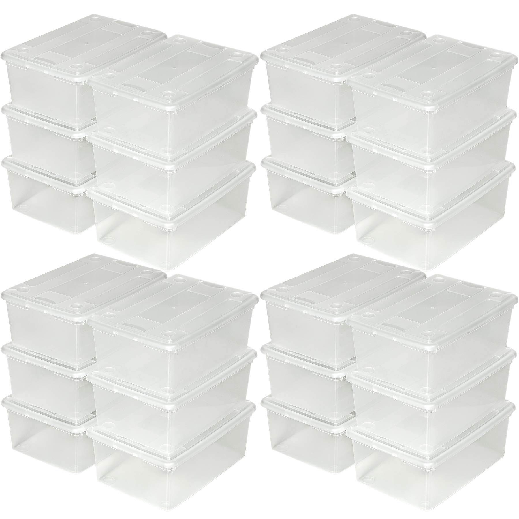 tectake Cajas de almacenaje de Zapatos Calzado Cajas plástico Transparente apilable 33x23x12cm - Varias cantidades - (4x6 | no. 402006)