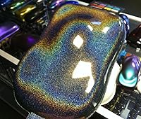 Vista 4 de VViViD Gloss Rainbow Black Metallic Sparkle Vinyl Adhesive Wrap (1ft x 5ft)