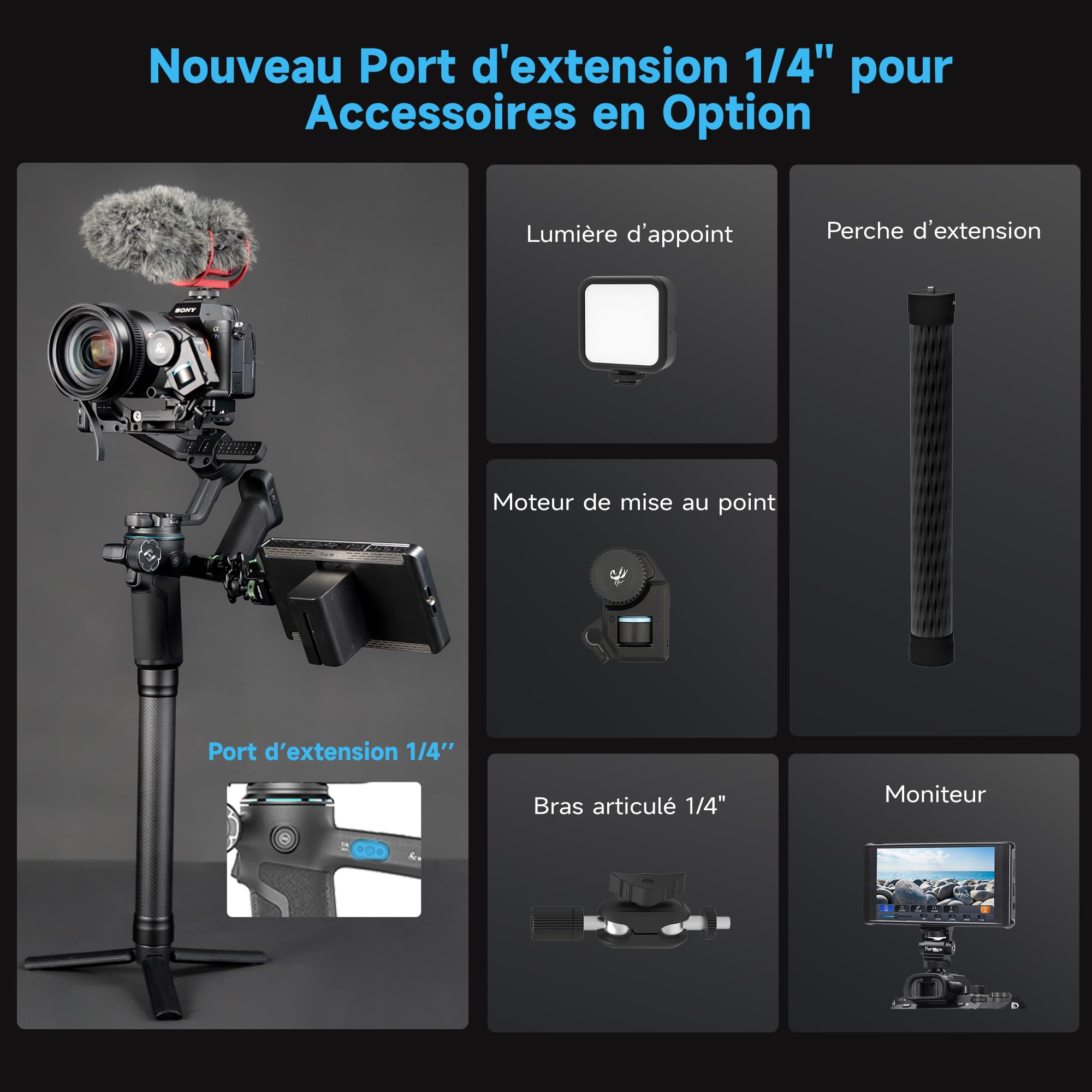 [Officiel] FeiyuTech SCORP-C 2 Stabilisateur Appareil Photo 3 Axes avec Suivi AI 4.0, Panneau de Boutons,Charge Utile 3,5KG, Prise de Vue Verticale Native, Équilibrage Rapide, Contrôle Bluetooth
