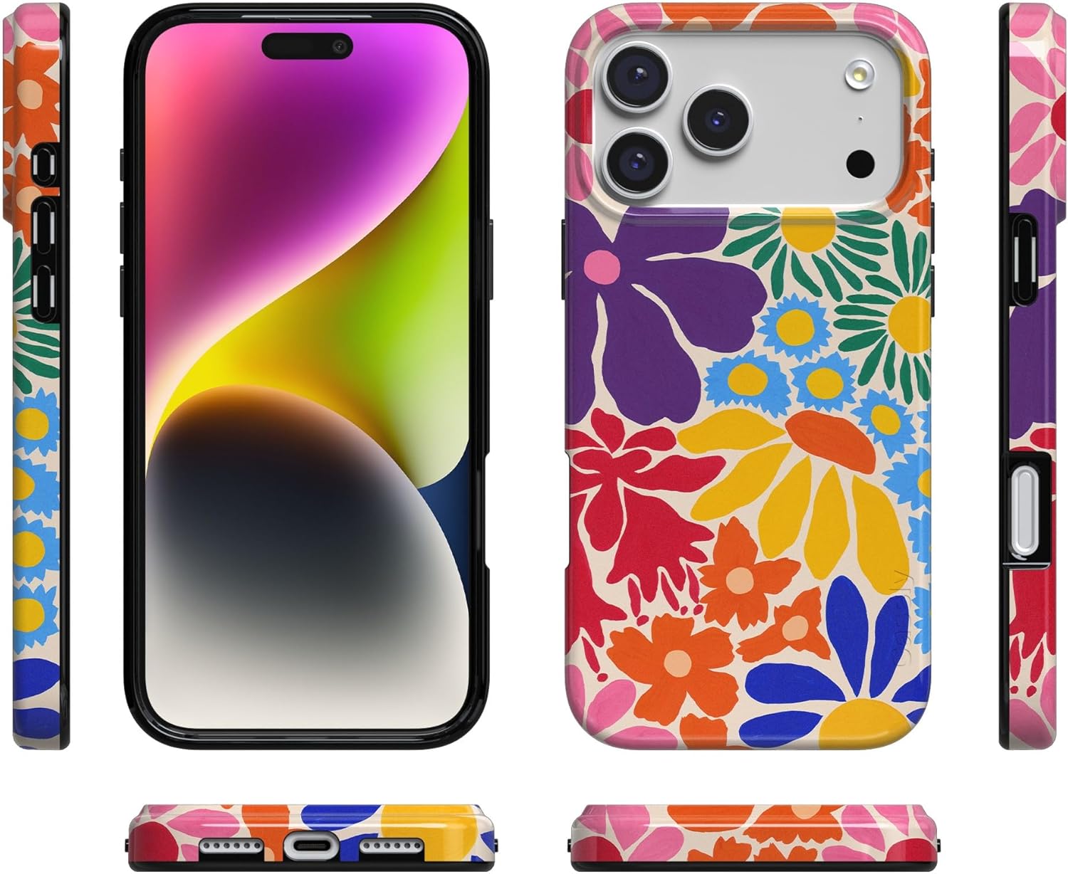 Casely iPhone 17 Pro Max Case | Flower Patch | Multi-Color Floral | Compatible with MagSafe | Classic Ultra Slim Design