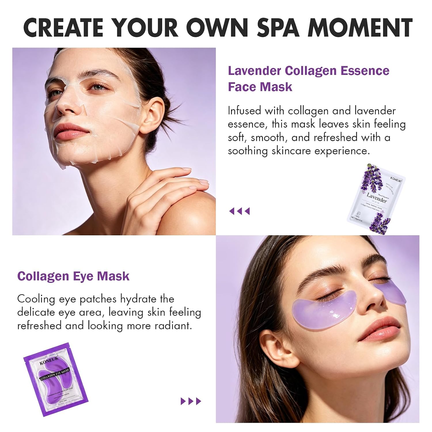 15 Pack Lavender Skincare Gifts: Face Mask, Eye Mask, Hand Cream, Face Mist