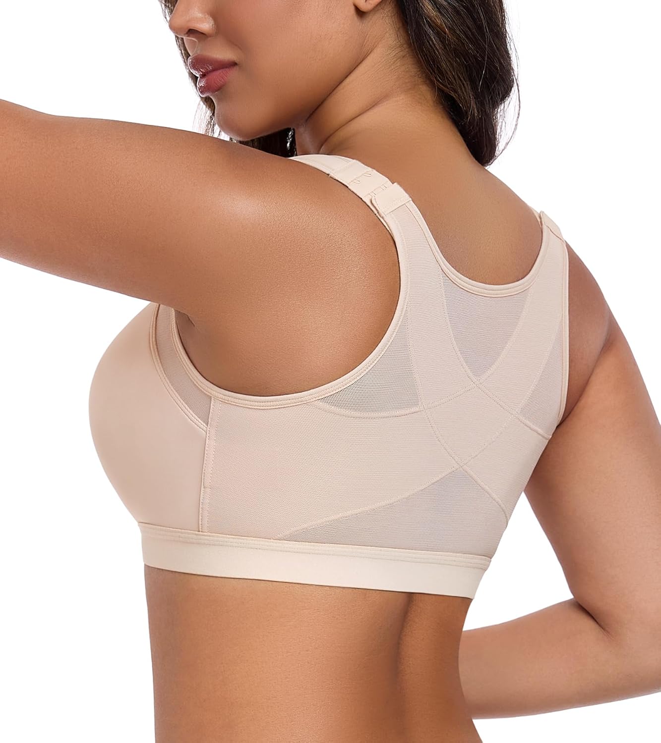 HACI Women's Front Closure Posture Bra Full Coverage Back Support Everyday Wireless Comfy Unpadded Cup - Image 6
