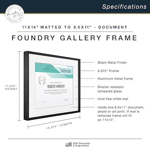 Vista 45 de MCS Master & Co. Foundry Gallery - Marco metálico de pared color negro, 16 x 24 pulgadas sin paspartú