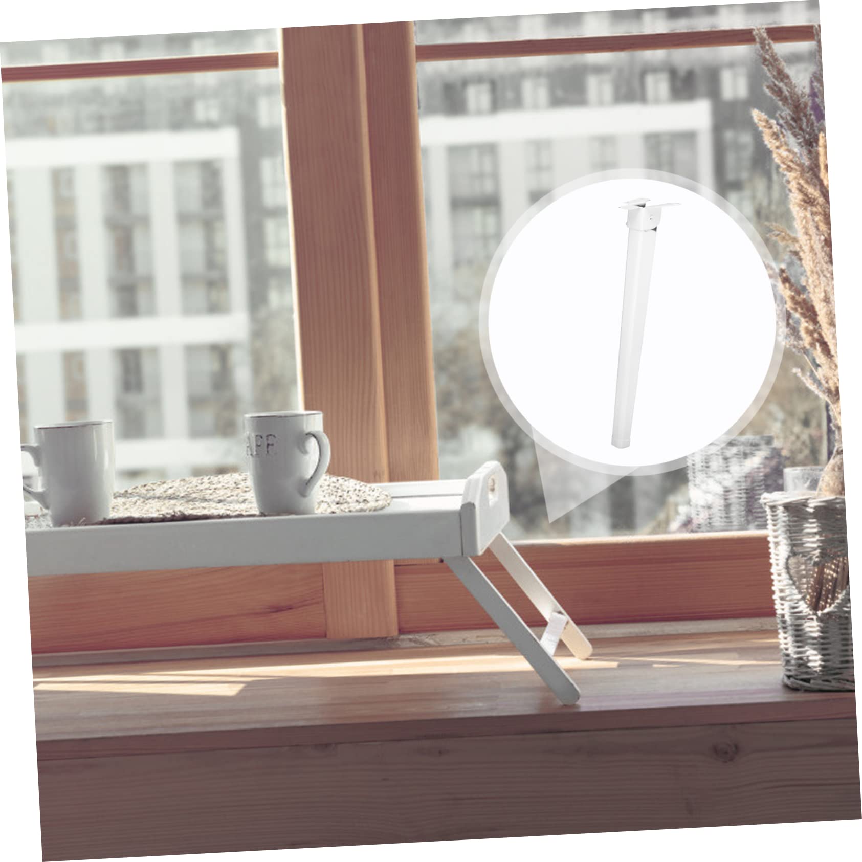 Angoily 4 Stück Metall Klapptischbeine 28cm Hoch, Weiß, Eisen