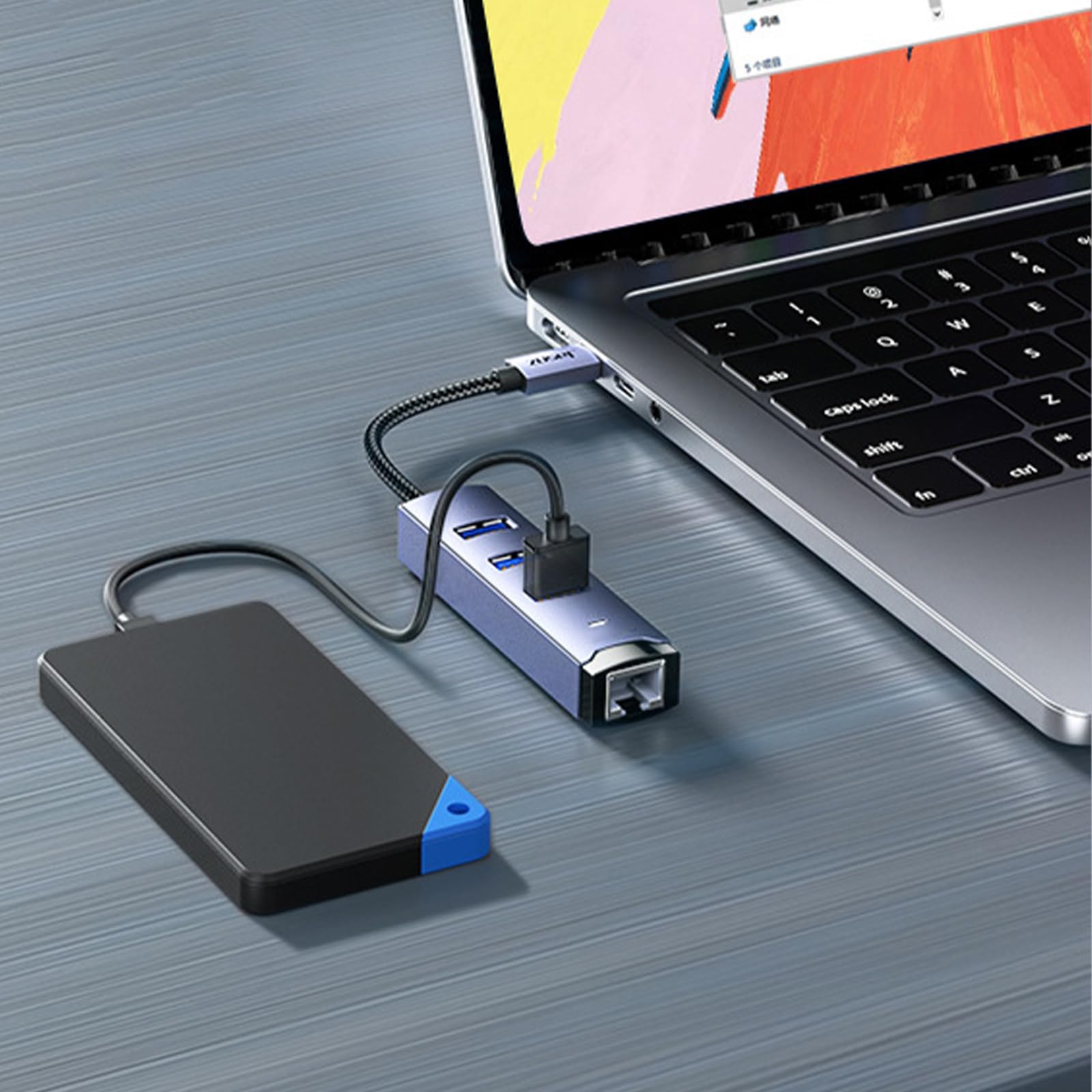 Générique Hubs USB avec Ethernet Haute Vitesse, taux de de 5 Gbit/s, Adaptateur USB C Ethernet, Parfait pour Les utilisateurs Professionnels Occasionnels, répartiteur multiports