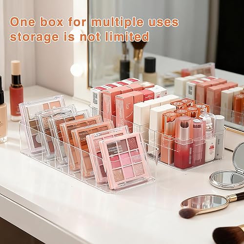 Miniatura 2 de Organizador de maquillaje acrílico transparente, organizador de baño de 7 secciones para cajón, vitrinas de cosméticos, resaltadores de rubores,