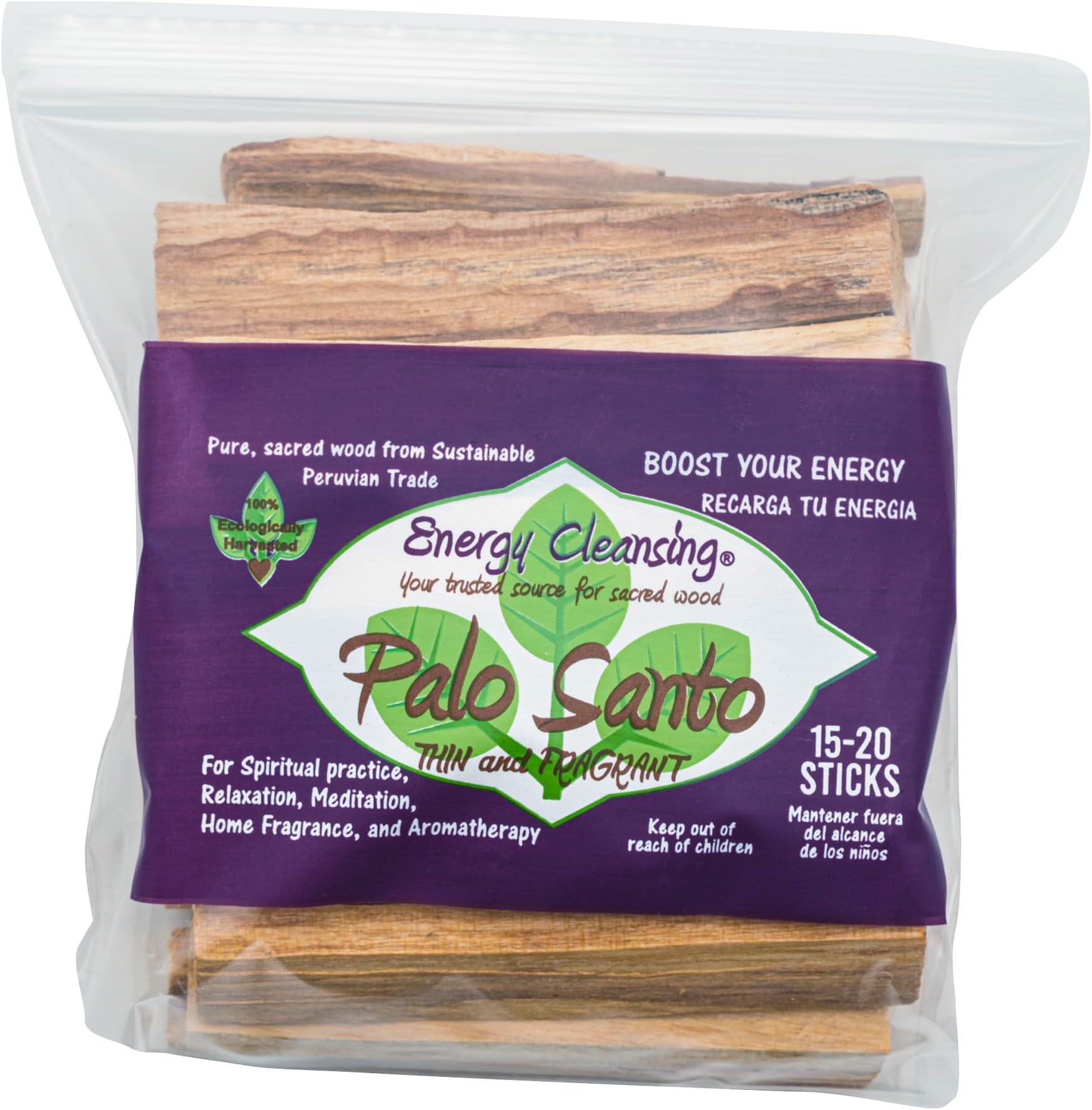 Thin and Fragrant, Natural Resin, 15-20 Sticks, 145 GMS Peruvian Palo Santo, Wild Harvested, 100% Natural and Sustainable