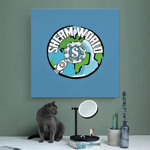 Miniatura 4 de HRTLSS Mike Sherm Sherm World - Póster de lienzo decorativo para pared, para sala de estar, dormitorio, sin marco, estilo de 12 x 12 pulgadas