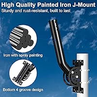 Vista 4 de Soporte de antena universal, poste ajustable resistente de 50 libras y soporte de montaje en J de pared, apto para antena de TV al aire libre