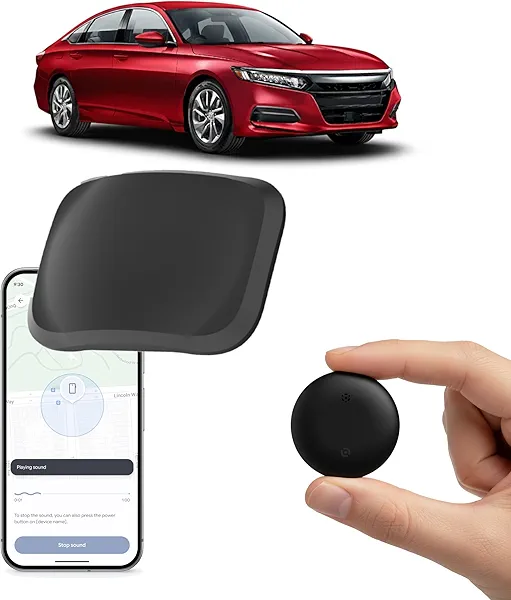 XJQX GPS Tracker for Vehicles - Hidden Car Tracking Device with No Monthly Fee, Magnetic Vehicle Tracker for Cars, Fleet & Motorcycle, Work with Google Find Hub(Android Tracker)