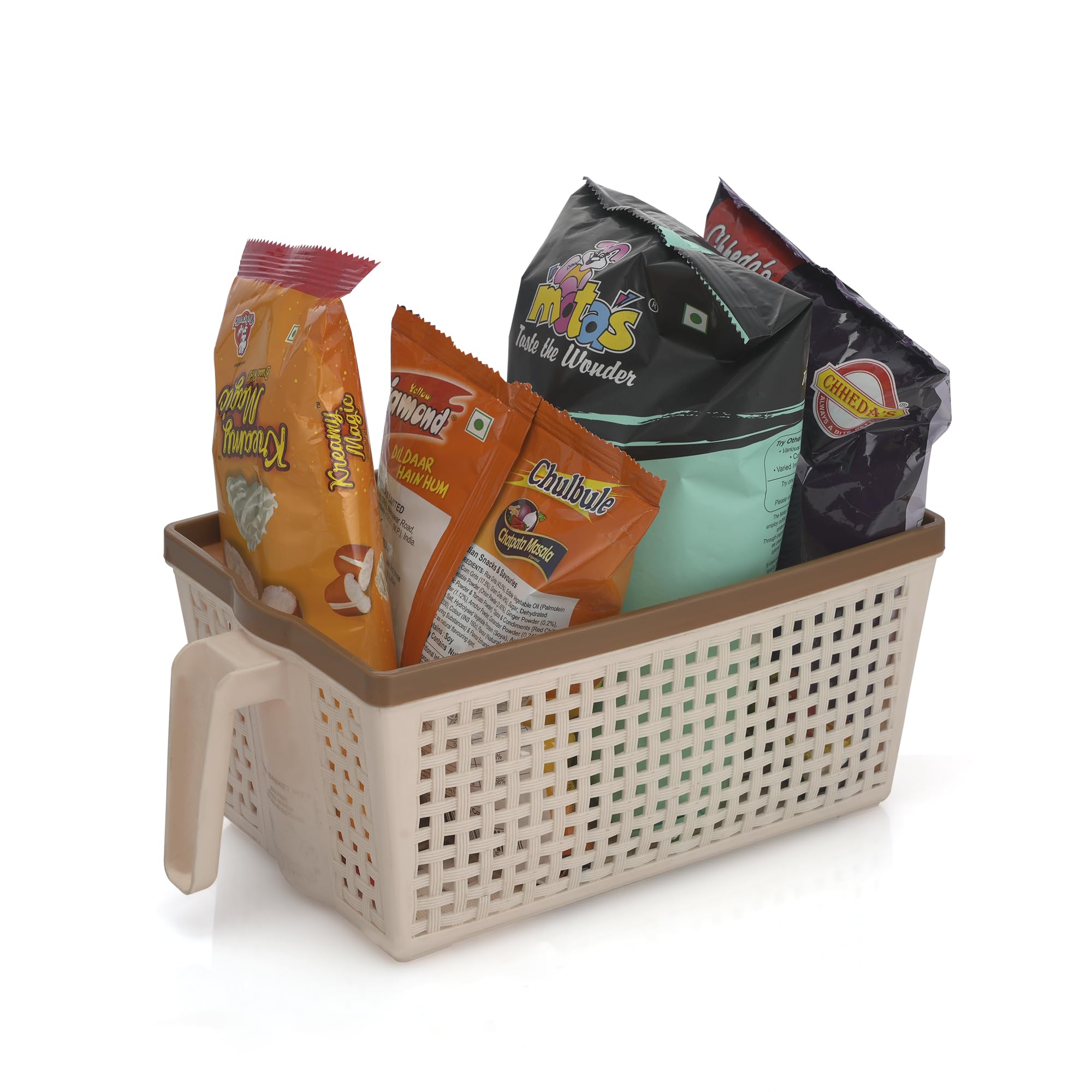 Nayasa Frill Basket | 6 Litre | Multipurpose basket for Home | Strong & Sturdy | Comes with Handle to hold | Ideal for Home Kitchen wardrobes | Beige-image-43