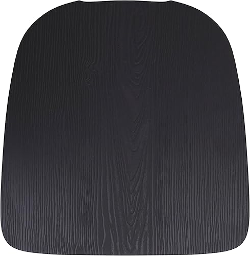 Miniatura 8 de BizChair Juego de 4 asientos de madera de poliresina, poliestireno negro, bordes redondeados para mayor comodidad, para sillas y taburetes de metal