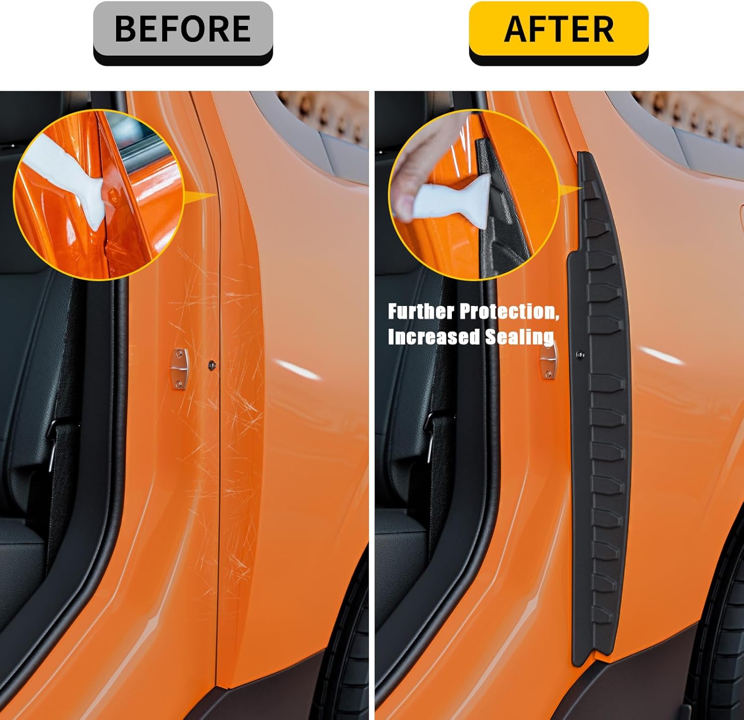 Rear Door Edge Protectors Compatible with 2022-2025 2026 Ford Maverick TPE Rear Door Windshield Seal Strips for 2024 Maverick Accessories
