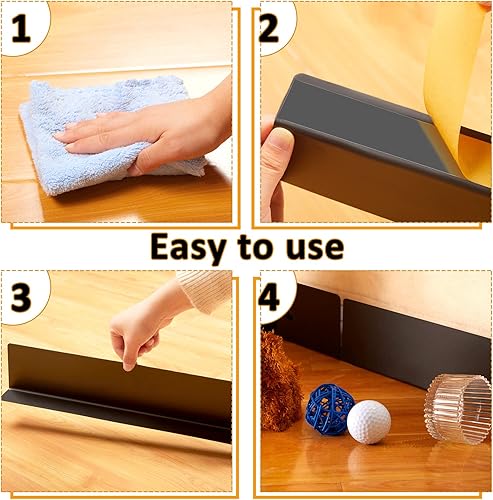 Miniatura 4 de Treela Bloqueador de juguetes para debajo del sofá, 12 unidades, color negro, para mascotas, parachoques para debajo de los muebles, tablero