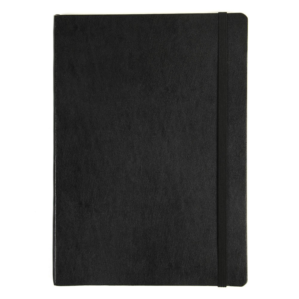 Paperchase Agenzio Large Plain Notebook - Black
