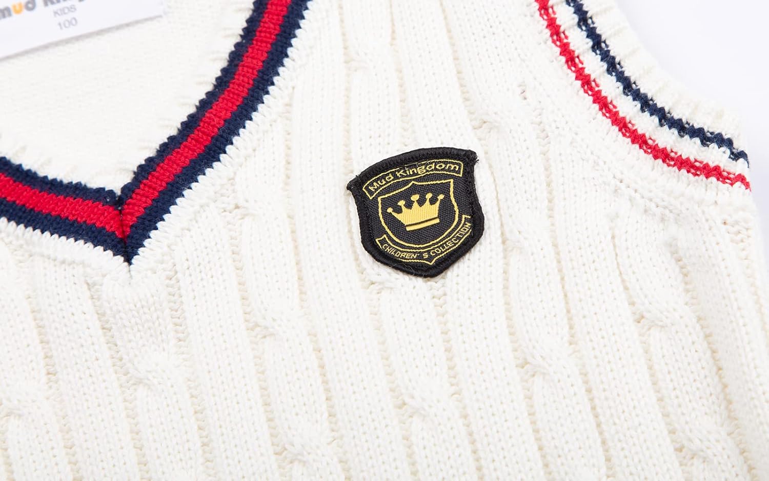Mud Kingdom Boys and Toddlers' Uniform Cotton V-Neck Sweater Vest Knitted School - Image 5