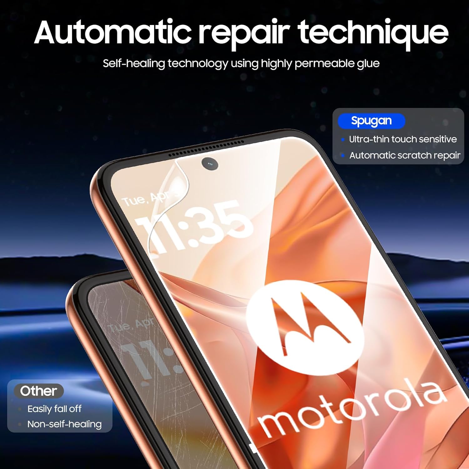 for Motorola Razr 2025/ 2024 Screen Protectors, 2 Packs Inner Screen TPU Protective Film [Installation Kit] + 2 Packs Outer Screen Tempered Film, Ultra High Definition, Durable, Wrinkle Resistant, Scratch Resistant, Bubble Free, Newbie Friendly - Image 6